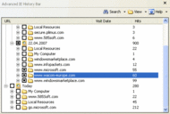 Advanced IE History Bar screenshot